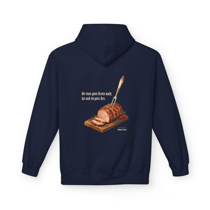 Unisex Fleece Hoodie mit Zitat - Busch - Ein guter Braten