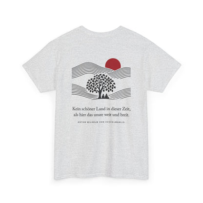 Unisex T-Shirt mit Zitat - Zuccalmaglio - Kein schöner Land (Druck hinten)