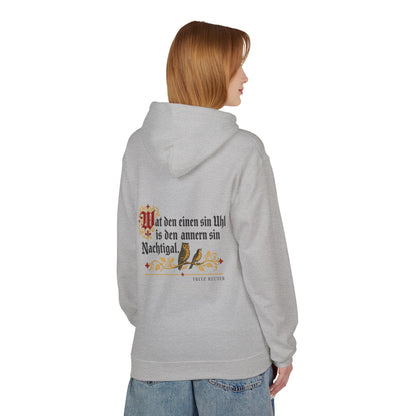 Unisex Fleece Hoodie mit Zitat - Reuter - Uhl und Nachtigal