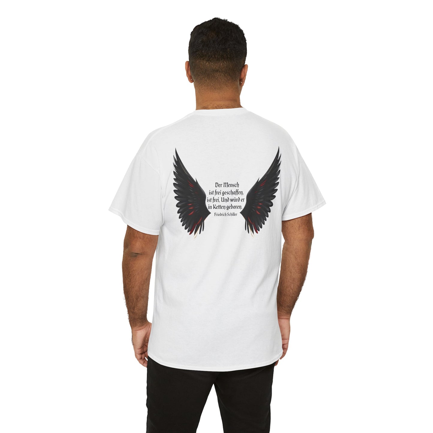 Unisex T-Shirt mit Zitat - Schiller - Der Mensch ist frei