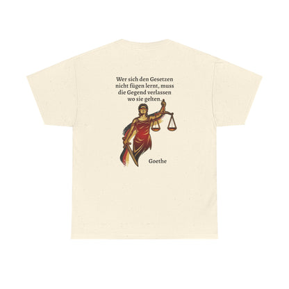 Unisex T-Shirt mit Zitat - Goethe - Gesetze (Druck hinten)