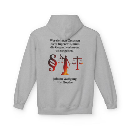 Unisex Fleece Hoodie mit Zitat - Goethe - Gesetze