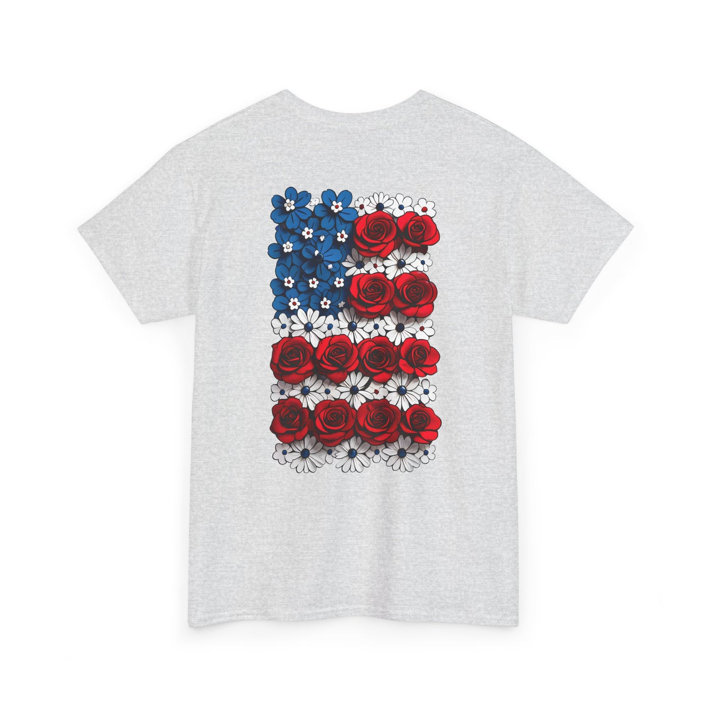 T-shirt with flowers - USA (print on back)