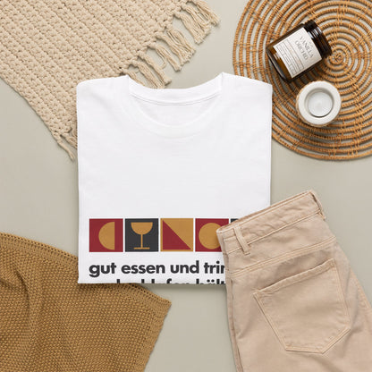 Unisex T-Shirt mit Zitat - Malortie - Essen Trinken Schlafen