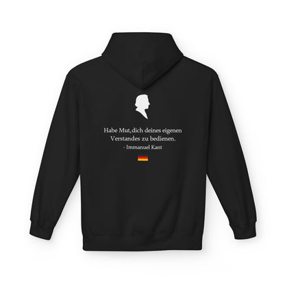Unisex Fleece Hoodie mit Zitat - Immanuel Kant - Mut zum Verstand