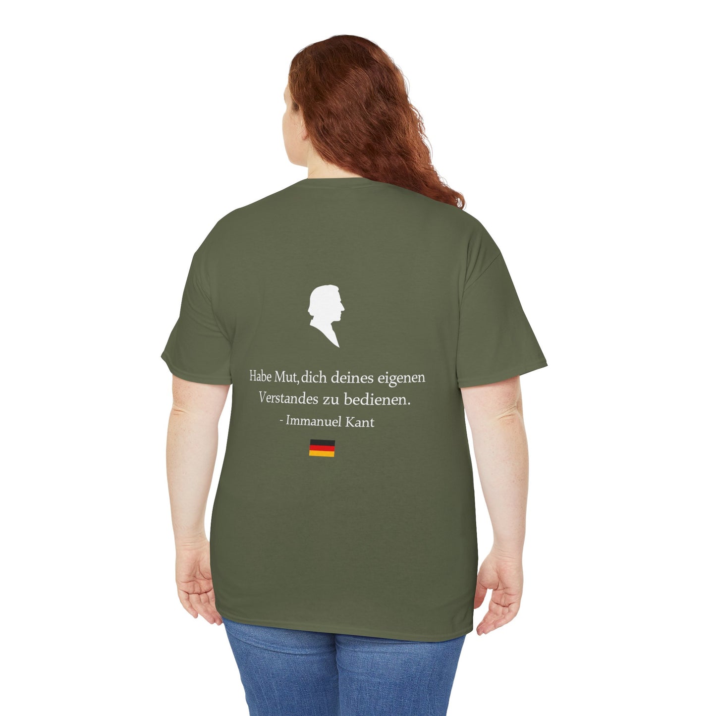 Unisex T-Shirt mit Zitat - Immanuel Kant - Mut zum Verstand (Druck hinten)