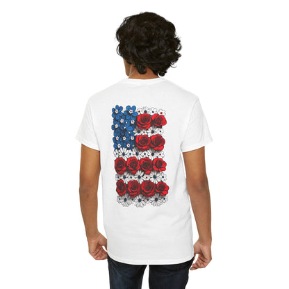 T-shirt with flowers - USA (print on back)