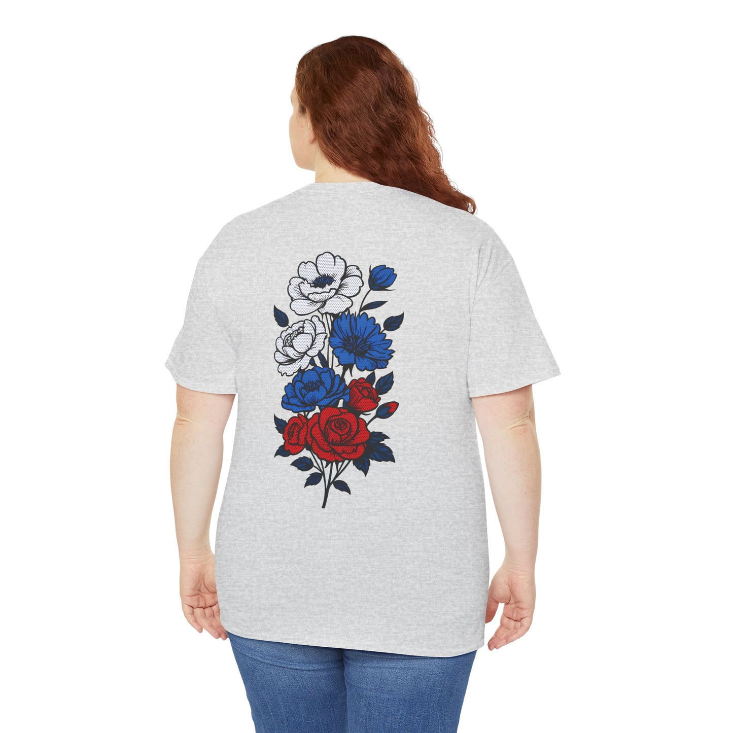 T-shirt with flowers - Russia (print on the back)
