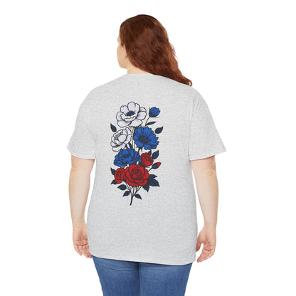 T-shirt with flowers - Russia (print on the back)