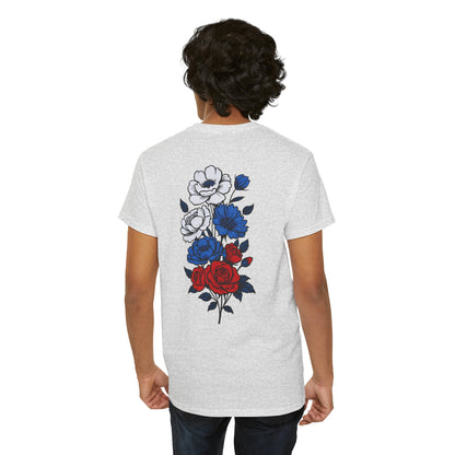T-shirt with flowers - Russia (print on the back)