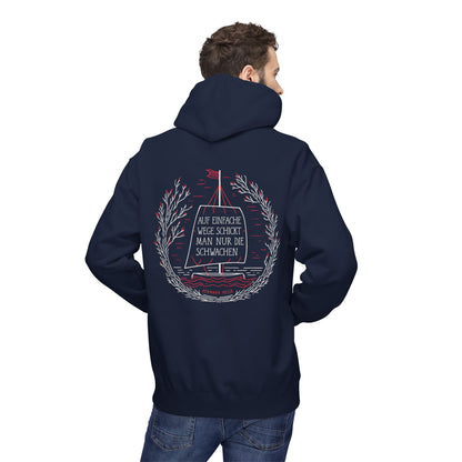 Unisex Fleece Hoodie mit Zitat - Hermann Hesse - Einfache Wege