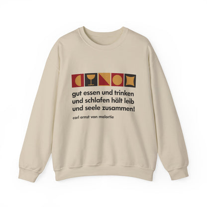 Unisex Sweatshirt mit Zitat - Malortie - Essen Trinken Schlafen