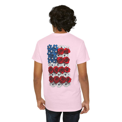T-shirt with flowers - USA (print on back)