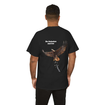 Unisex T-Shirt mit Volkslied - Gedanken sind frei (Druck hinten)