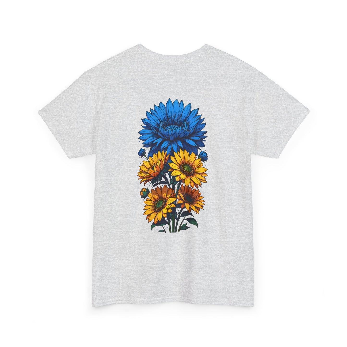 T-shirt with flowers - Ukraine (print on the back)