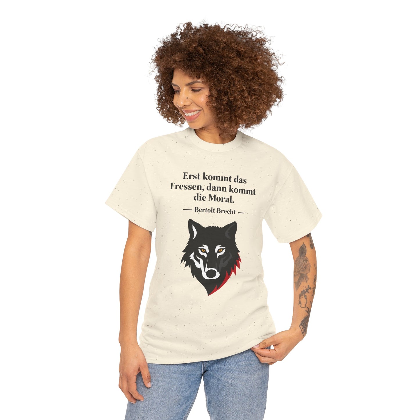 Unisex T-Shirt mit Zitat - Bertolt Brecht - Erst Fressen