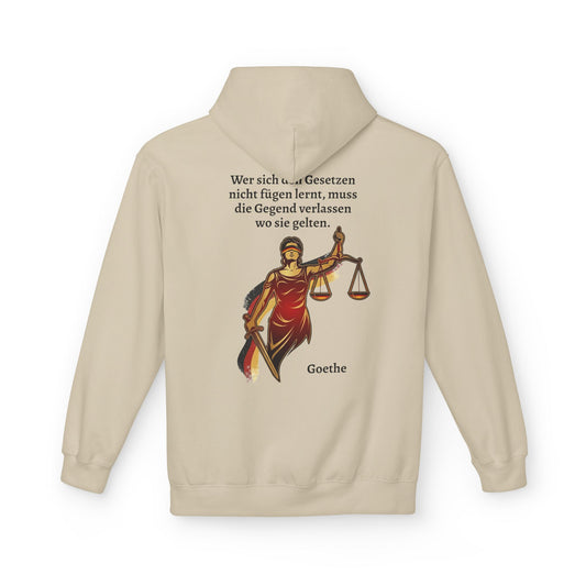 Unisex Fleece Hoodie mit Zitat - Goethe - Gesetze