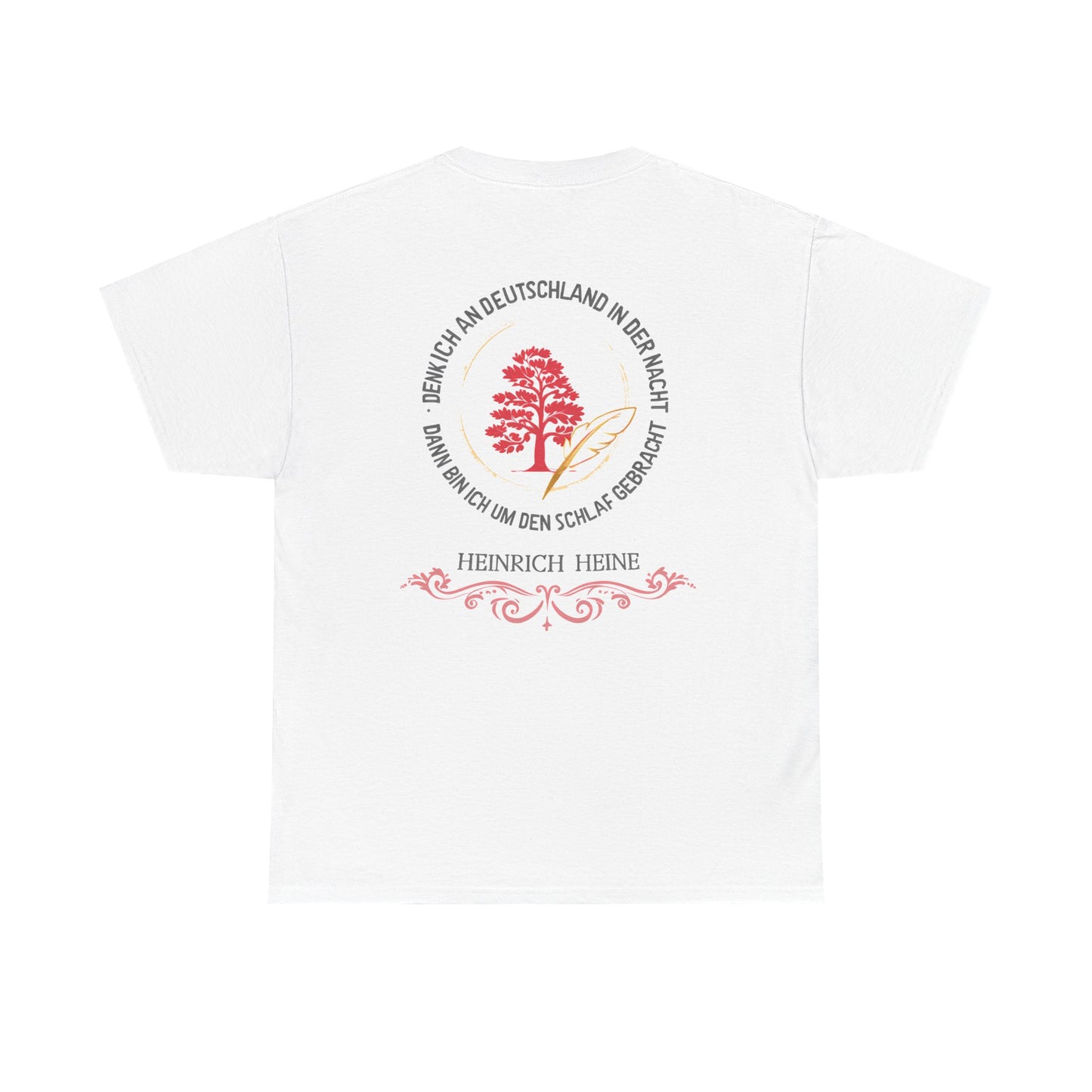 Unisex T-Shirt mit Gedicht - Heinrich Heine - Nachtgedanken (Druck hinten)