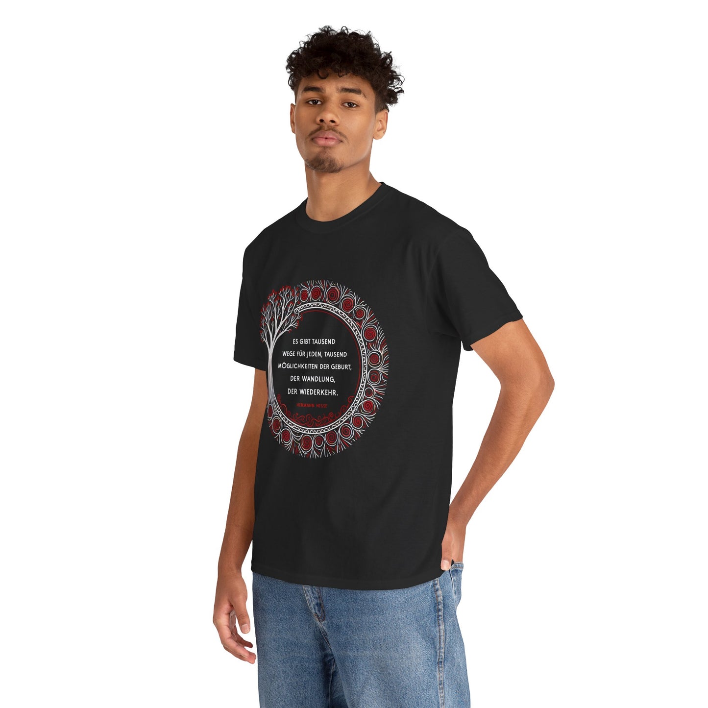 Unisex T-Shirt mit Zitat - Hermann Hesse - Tausend Wege