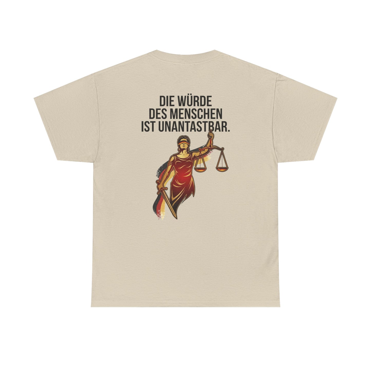Unisex T-Shirt aus Baumwolle - Würde unantastbar (Druck hinten)
