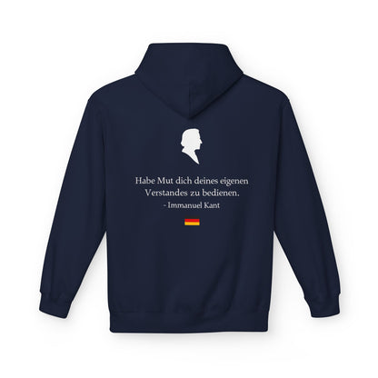 Unisex Fleece Hoodie mit Zitat - Immanuel Kant - Mut zum Verstand