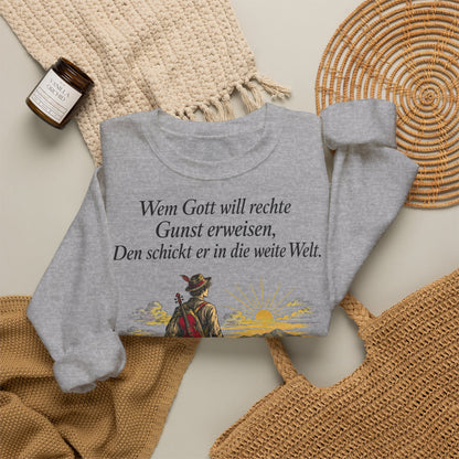 Unisex Sweatshirt mit Zitat - Eichendorff - In die weite Welt