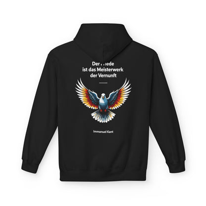 Unisex Fleece Hoodie mit Taube und Zitat - Kant