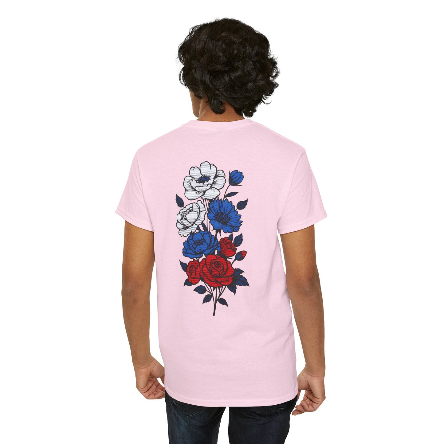 T-shirt with flowers - Russia (print on the back)