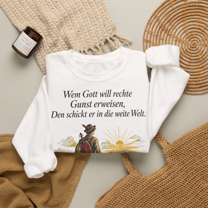 Unisex Sweatshirt mit Zitat - Eichendorff - In die weite Welt