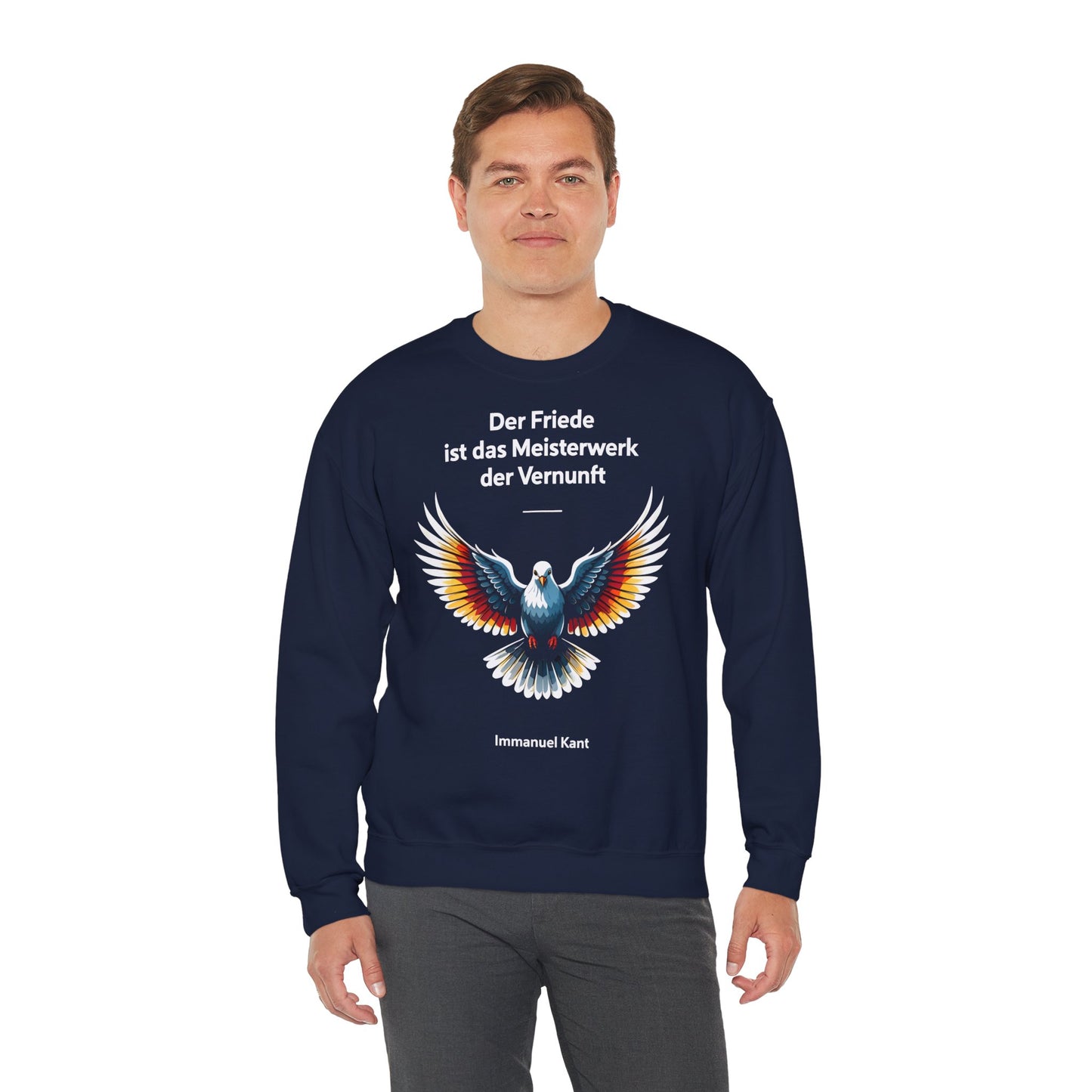 Unisex Sweatshirt mit Taube und Zitat - Kant