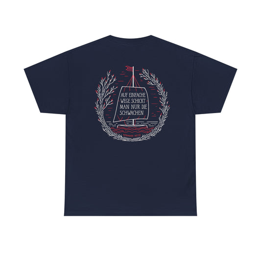 Unisex T-Shirt mit Zitat - Hermann Hesse - Einfache Wege (Druck hinten)
