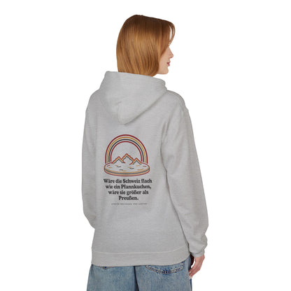 Unisex Fleece Hoodie mit Zitat - Goethe - Schweiz wie ein Pfannkuchen