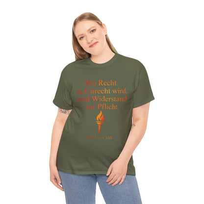 Unisex T-Shirt mit Zitat - Papst Leo Xlll - Recht zu Unrecht