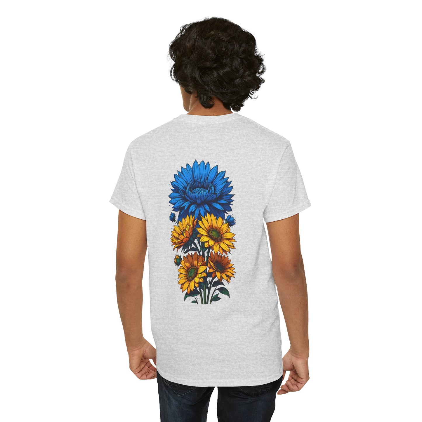 T-shirt with flowers - Ukraine (print on the back)