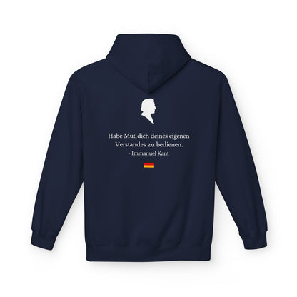 Unisex Fleece Hoodie mit Zitat - Immanuel Kant - Mut zum Verstand