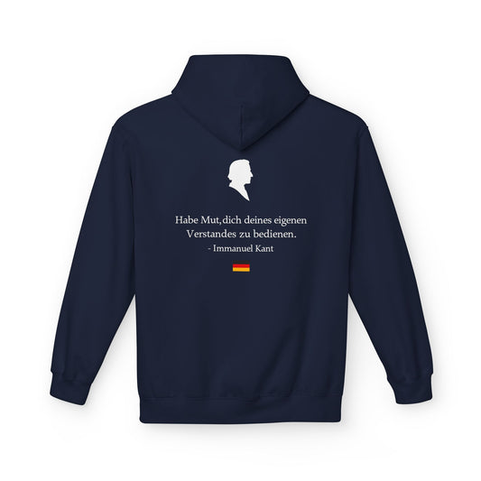 Unisex Fleece Hoodie mit Zitat - Immanuel Kant - Mut zum Verstand