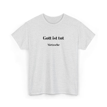 Unisex Baumwolle T-Shirt mit besticktem Zitat - Friedrich Nietzsche - Gott ist tot
