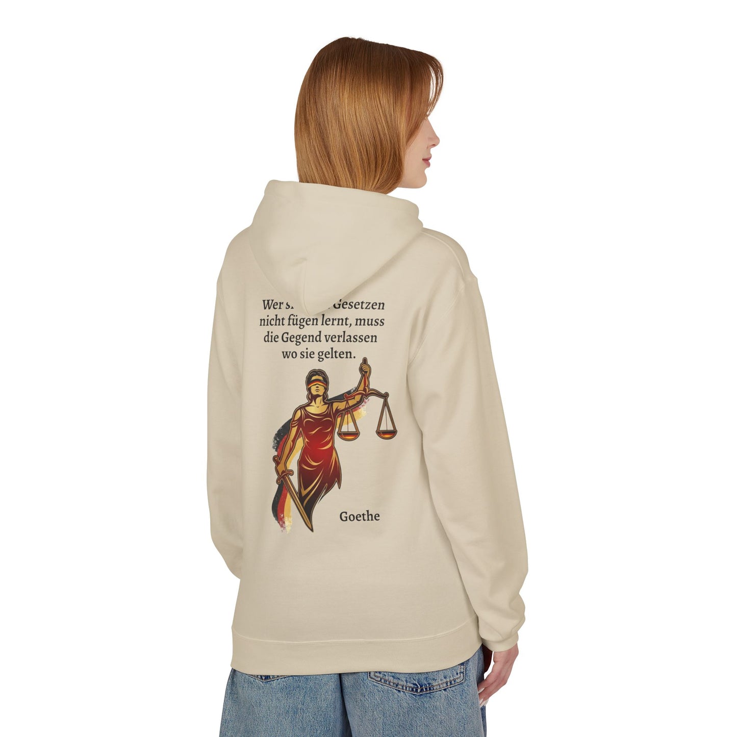 Unisex Fleece Hoodie mit Zitat - Goethe - Gesetze