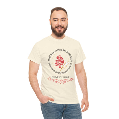 Unisex T-shirt with poem - Heinrich Heine - Night Thoughts