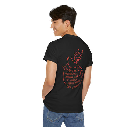 Unisex T-Shirt mit Zitat - Hermann Hesse - Unmögliche (Druck hinten)