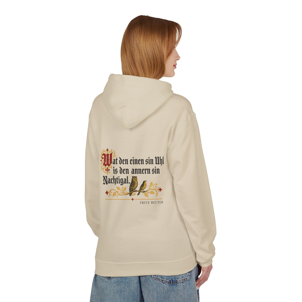 Unisex Fleece Hoodie mit Zitat - Reuter - Uhl und Nachtigal