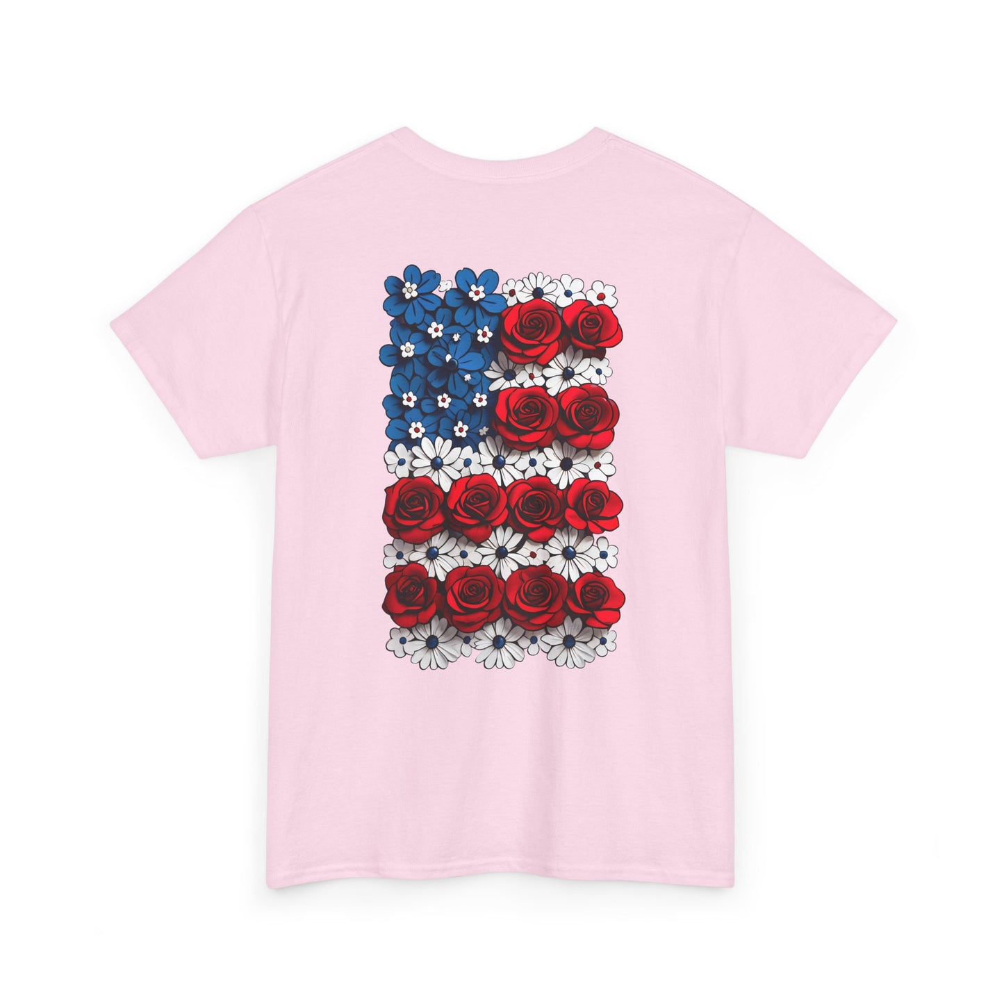 T-shirt with flowers - USA (print on back)