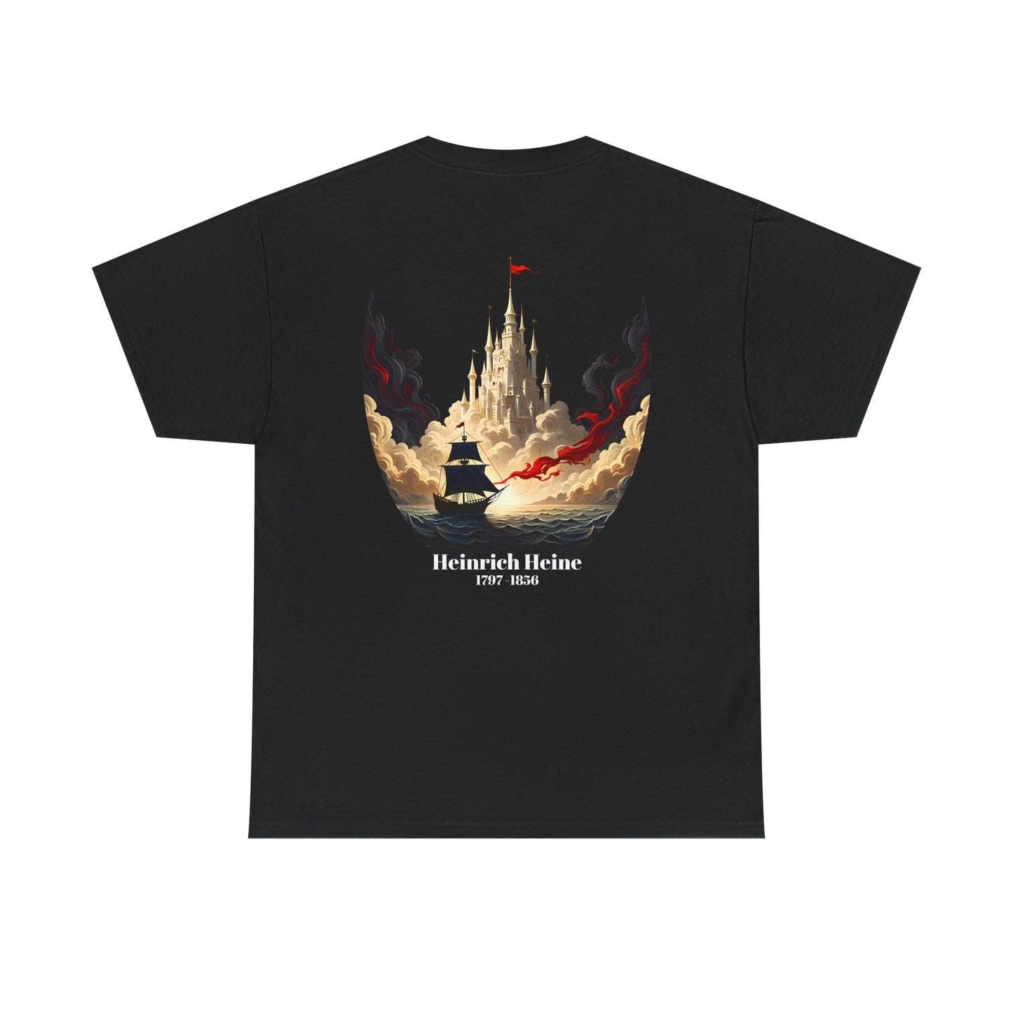 Unisex T-Shirt mit Traumschloss - Heinrich Heine (Druck hinten)