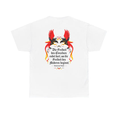 Unisex T-Shirt mit Zitat - Immanuel Kant - Freiheit des Einzelnen (Druck hinten)