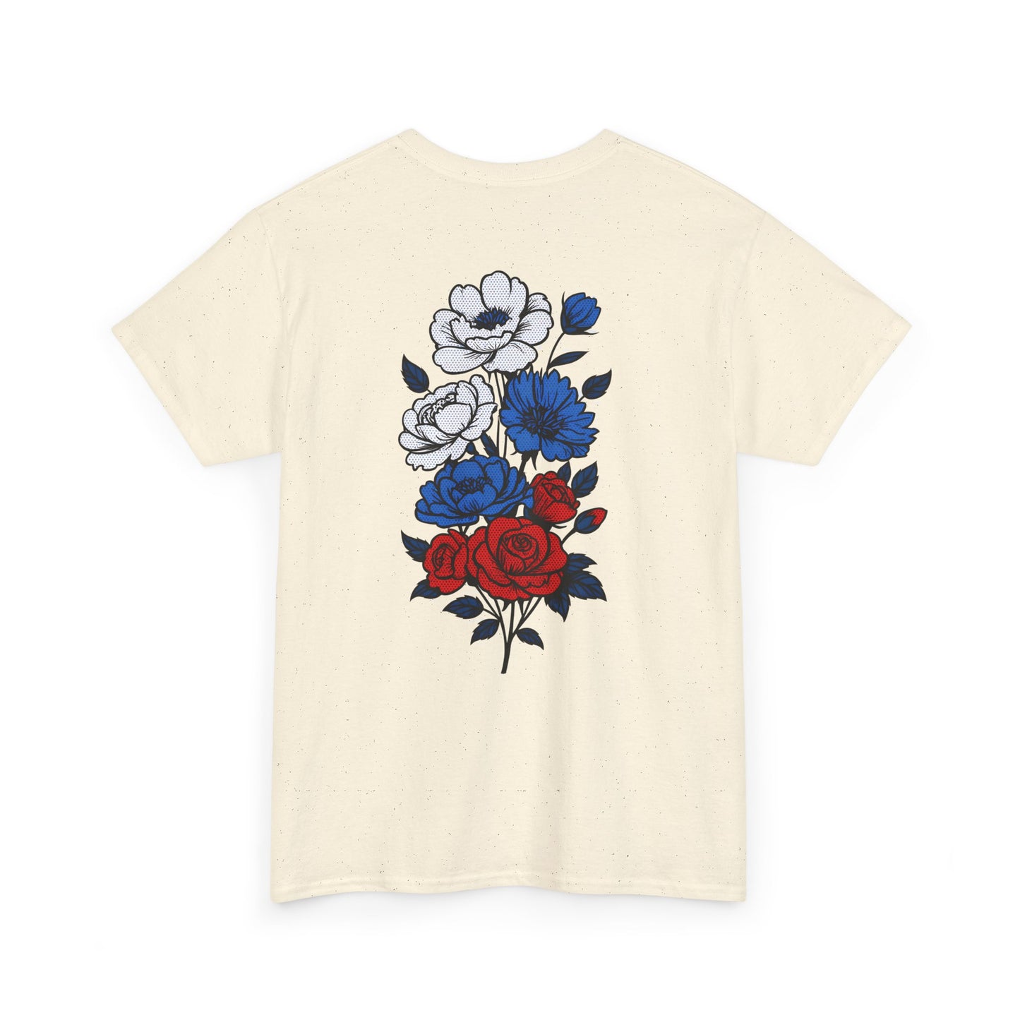 T-shirt with flowers - Russia (print on the back)
