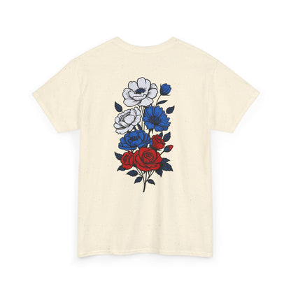 T-shirt with flowers - Russia (print on the back)