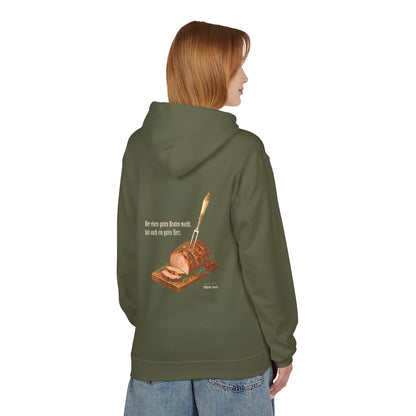 Unisex Fleece Hoodie mit Zitat - Busch - Ein guter Braten