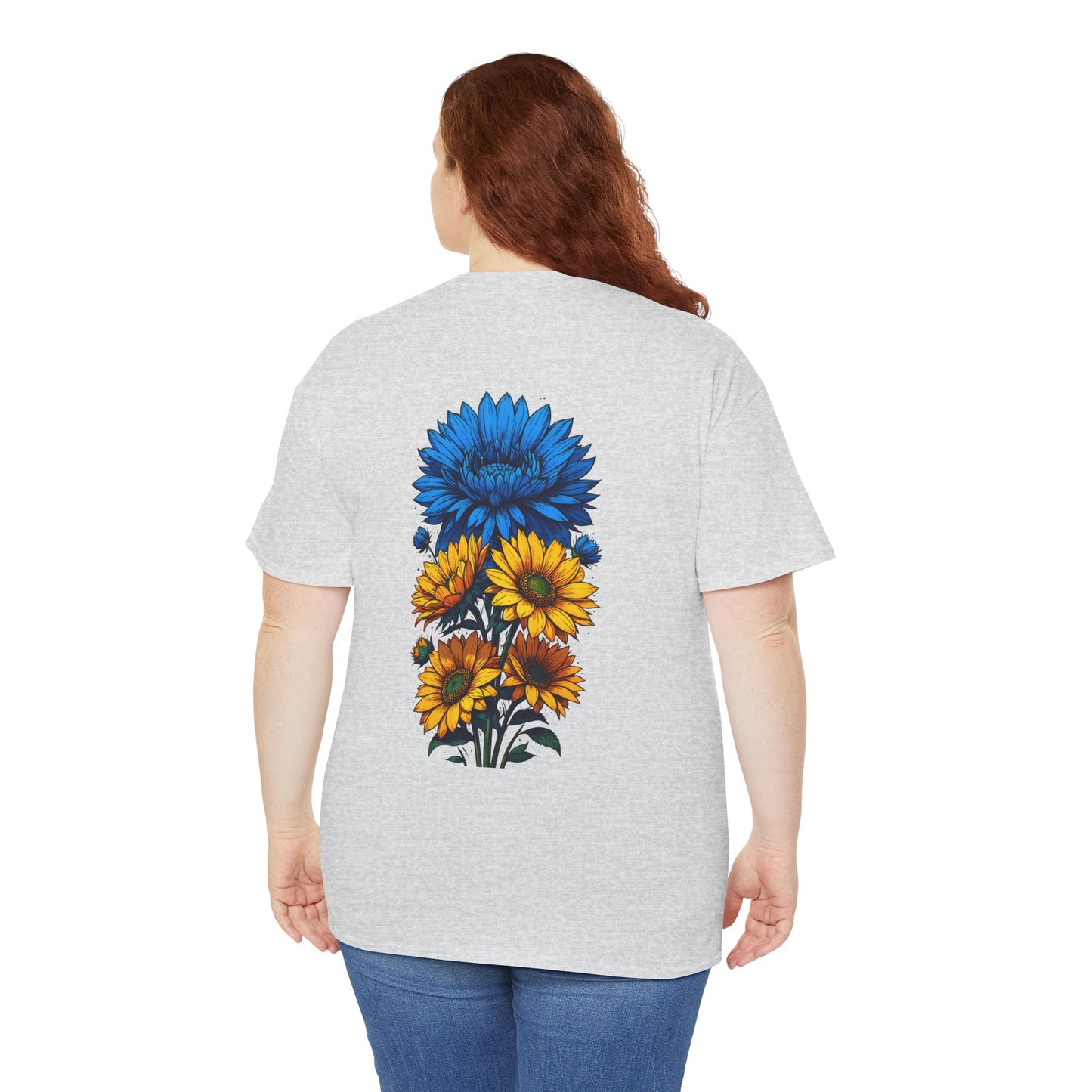 T-shirt with flowers - Ukraine (print on the back)