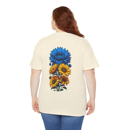 T-shirt with flowers - Ukraine (print on the back)
