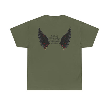 Unisex T-Shirt mit Zitat - Schiller - Der Mensch ist frei